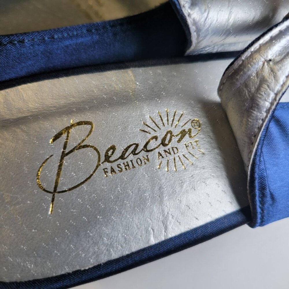 Beacon Fashion Heels Shoes Satin Blue 2 Inch Wedding Mother Bride Groom Womens 8 - Picture 5 of 11